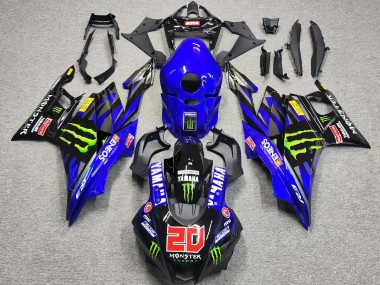 Buy 2019-2021 Yamaha YZF R3/R25 Motorcycle Fairings - Blue Glossy Black Green ENEOS Monster 20 Canada