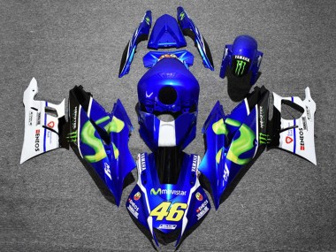 Buy 2019-2021 Yamaha YZF R3/R25 Motorcycle Fairings - Blue White Green Black Monster MoviStar ENEOS 46 Canada
