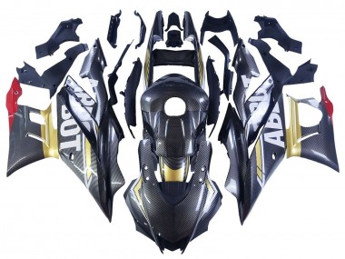 Buy 2022-2024 Yamaha YZF R3/R25 Motorcycle Fairings - Black Carbon Fiber Style Gold Red ABBOT Canada
