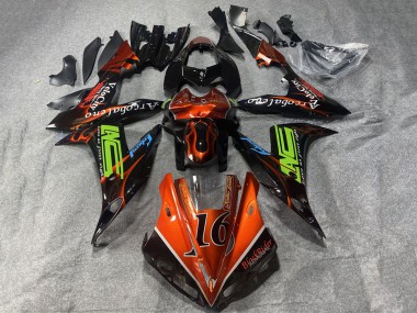 Buy 2002-2003 Yamaha YZF 1000 R1 Motorcycle Fairings - Orange Black Neon Green with Flame 16 Canada