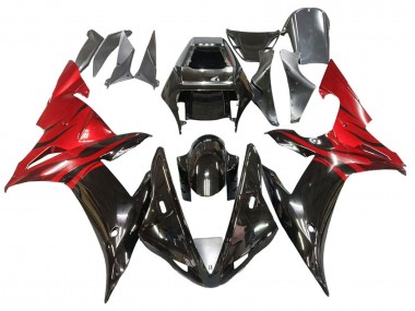 Buy 2002-2003 Yamaha YZF 1000 R1 Motorcycle Fairings - Glossy Black Red Flame Canada