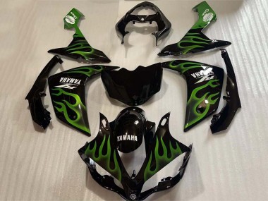 Buy 2004-2006 Yamaha YZF 1000 R1 Motorcycle Fairings - Glossy Black Green Flame White Decal Canada