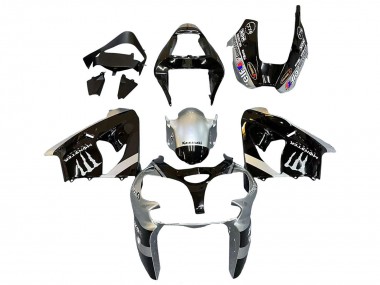 Buy 2002-2003 Kawasaki ZX9R Motorcycle Fairings - Silver Glossy Black Monster Elf Canada