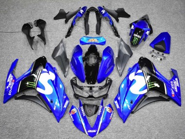 Buy 2015-2018 Yamaha YZF R3 Motorcycle Fairings - Blue Black Green Monster Canada