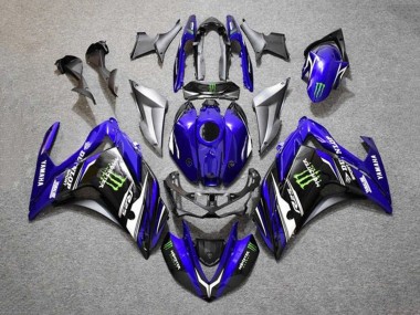 Buy 2015-2018 Yamaha YZF R3/R25 Motorcycle Fairings - Blue Silver Black Monster Canada