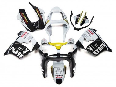 Buy 2002-2003 Kawasaki ZX9R Motorcycle Fairings - White Black Yellow Playboy Canada