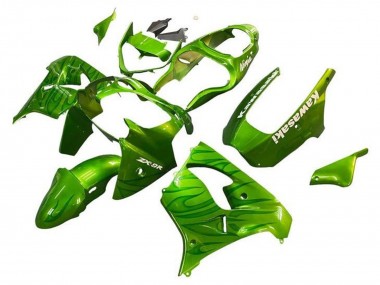 Buy 2002-2003 Kawasaki ZX9R Motorcycle Fairings - Green Flame Canada