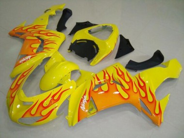 Buy 2006-2007 Kawasaki ZX10R Motorcycle Fairings - Yellow Orange Flame Canada