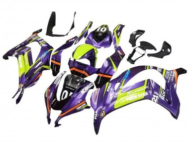 Buy 2016-2020 Kawasaki ZX10R Motorcycle Fairings - Purple Yellow Trick Star Kobelco Canada