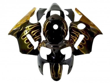 Buy 2002-2006 Kawasaki ZX12R Motorcycle Fairings - Glossy Black Gold Flame Canada