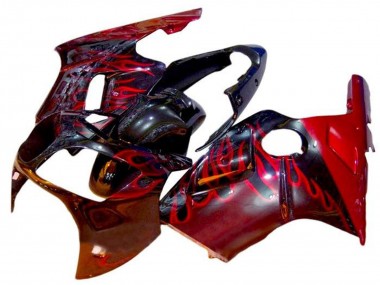 Buy 2002-2006 Kawasaki ZX12R Motorcycle Fairings - Glossy Black Red Flame Canada