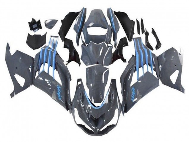 2012-2024 Kawasaki ZX14R ZZR1400 Motorcycle Fairings - Nardo Grey Blue Canada