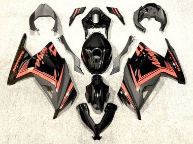 Buy 2013-2024 Kawasaki EX300 Motorcycle Fairings - Glossy Black Orange Canada