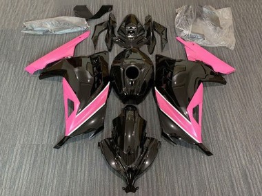Buy 2013-2024 Kawasaki EX300 Motorcycle Fairings - Glossy Black Pink White Stripe Canada