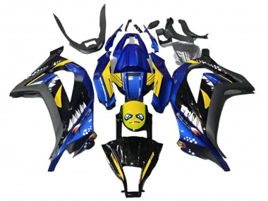 Buy 2013-2024 Kawasaki EX300 Motorcycle Fairings - Blue Yellow Black Shark Canada