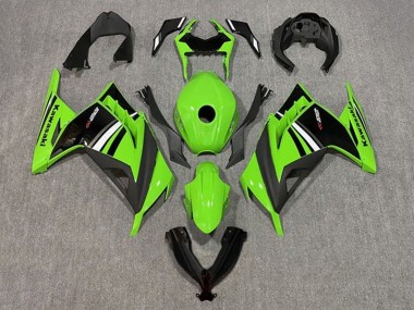 Buy 2013-2024 Kawasaki EX300 Motorcycle Fairing - Green White Black Stripe Canada