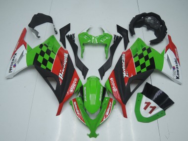 Buy 2013-2024 Kawasaki EX300 Motorcycle Fairings - Green White Red Black Motocard Canada