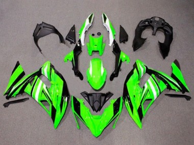 Buy 2017-2019 Kawasaki Ninja 650 EX650 Motorcycle Fairings - Green White Black Stripe Canada