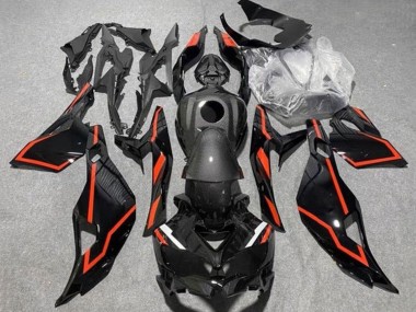 Buy 2019-2025 Kawasaki ZX25R ZX-25R Motorcycle Fairings - Black Faux Carbon Fiber Red Canada