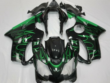 Buy 2004-2007 Honda CBR600 F4i Motorcycle Fairings - Glossy Black Green Flame Canada