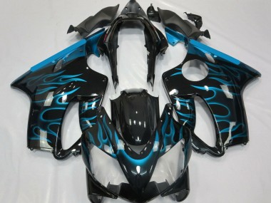 Buy 2004-2007 Honda CBR600 F4i Motorcycle Fairings - Glossy Black Light Blue Flame Canada