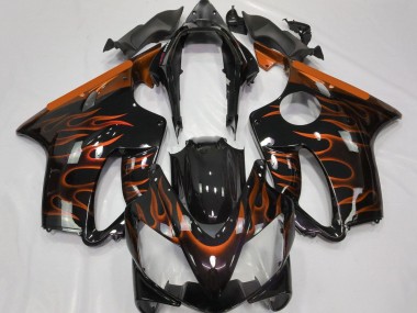 Buy 2004-2007 Honda CBR600 F4i Motorcycle Fairings - Glossy Black Orange Flame Canada