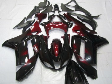 Buy 2007-2008 Kawasaki ZX6R Motorcycle Fairings - Black Dark Red Canada