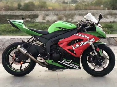 Buy 2009-2012 Kawasaki ZX6R Motorcycle Fairings - Green Red Black White L.K. Racing Canada