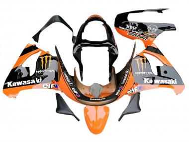 Buy 2009-2012 Kawasaki ZX6R Motorcycle Fairings - Orange Glossy Black Elf Monster Canada