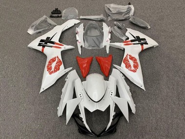 Buy 2011-2024 Suzuki GSXR 600 / GSXR 750 Motorcycle Fairings - White Red Lipstick Kiss Canada