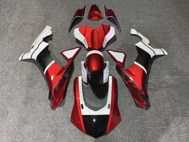 Buy 2015-2019 Yamaha YZF 1000 R1 Motorcycle Fairings - White Red Faux Carbon Fiber Canada