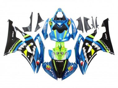 Buy 2008-2016 Yamaha YZF R6 Motorcycle Fairings - Blue Green Glossy Black Shark Canada