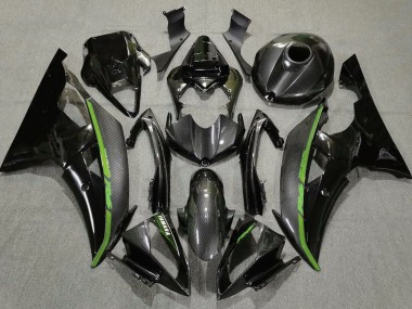 Buy 2008-2016 Yamaha YZF R6 Motorcycle Fairings - Black Carbon Fiber Style Green Canada