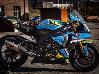 Buy 2015-2019 Yamaha YZF R1 Motorcycle Fairings - Blue Yellow Shark Canada