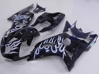 Buy 2001-2003 Suzuki GSXR 750 Motorcycle Fairings - Glossy Black White Flame Canada