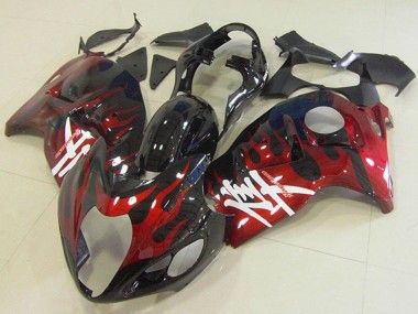 Buy 1996-2007 Suzuki GSXR 1300 Hayabusa Motorcycle Fairings - Glossy Black Red Flame Canada