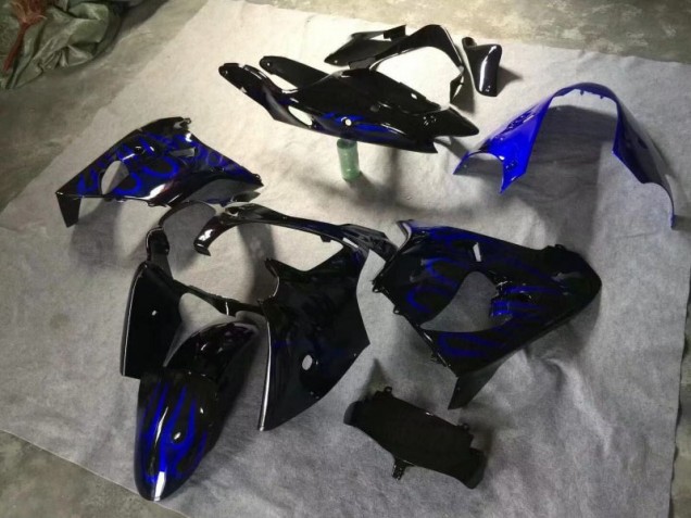 Buy 2000-2001 Glossy Black Blue Flame Kawasaki ZX9R Moto Fairings Canada Buy 2000-2001 Glossy Black Blue Flame Kawasaki ZX9R Moto Fairings Canada