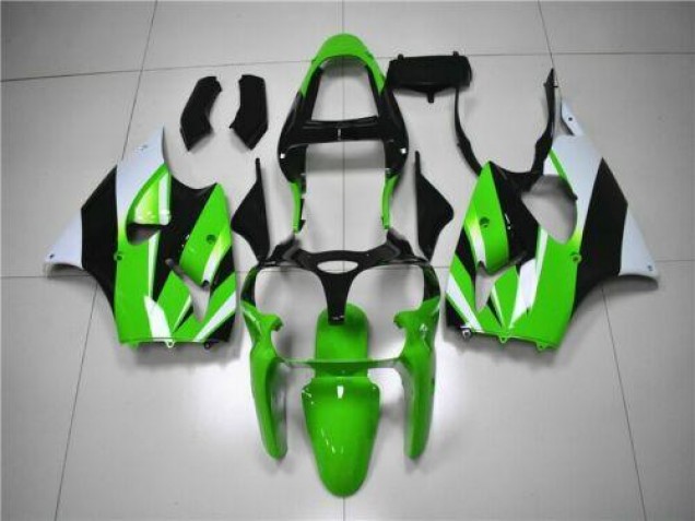 Buy 2000-2002 Green White Black Kawasaki ZX6R Bike Fairing Kit Canada Buy 2000-2002 Green White Black Kawasaki ZX6R Bike Fairing Kit Canada