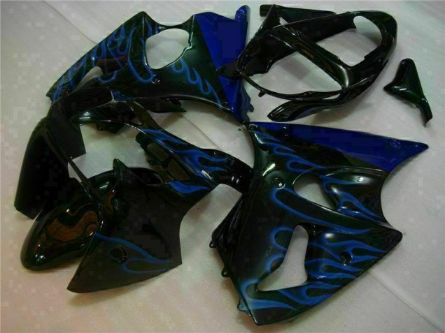 Buy 2000-2002 Black with Blue Flame Kawasaki ZX6R Motorbike Fairings Canada Buy 2000-2002 Black with Blue Flame Kawasaki ZX6R Motorbike Fairings Canada