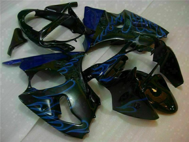Buy 2000-2002 Black with Blue Flame Kawasaki ZX6R Motorbike Fairings Canada Buy 2000-2002 Black with Blue Flame Kawasaki ZX6R Motorbike Fairings Canada