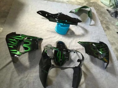Buy 2002-2003 Glossy Black Green Flame Kawasaki ZX9R Motorcycle Fairings Canada