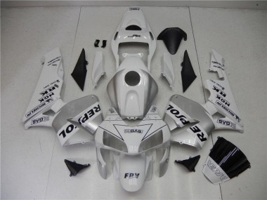 Buy 2003-2004 Silver White Black Repsol Honda CBR600RR Motorcycle Fairings Kit Canada