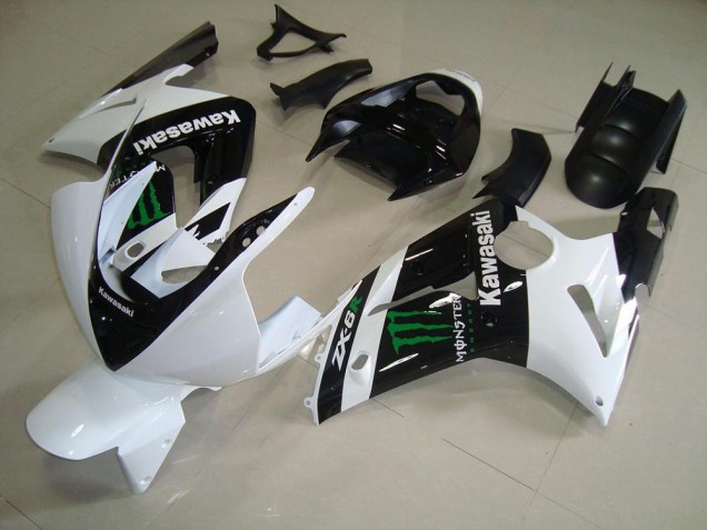 Buy 2003-2004 White Monster Kawasaki ZX6R Bike Fairings Canada Buy 2003-2004 White Monster Kawasaki ZX6R Bike Fairings Canada