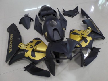 Buy 2005-2006 Matte Black with Gold Skull Honda CBR600RR Moto Fairings Canada