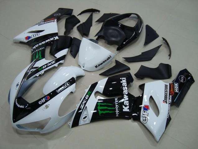 Buy 2005-2006 White Monster Kawasaki ZX6R Motor Bike Fairings Canada