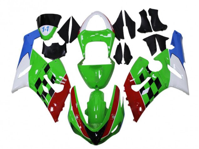 Buy 2005-2006 Green Red White Blue Kawasaki ZX6R Bike Fairings Canada