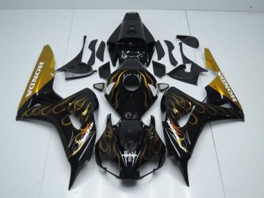 Buy 2006-2007 Black Gold Flame Honda CBR1000RR Motor Bike Fairings Canada