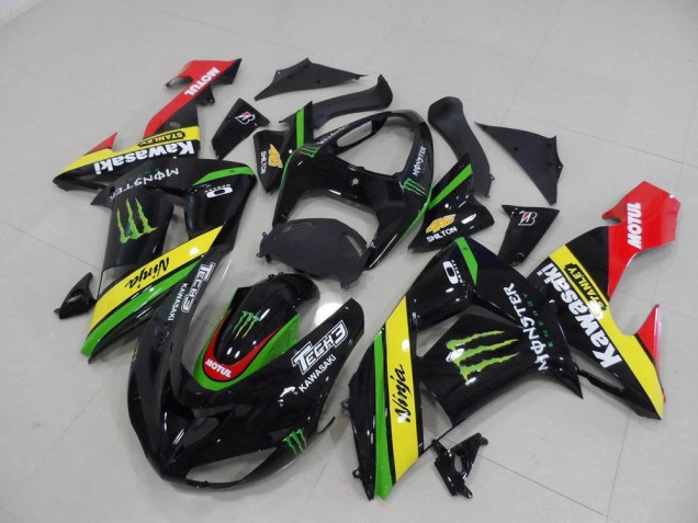 Buy 2006-2007 Black Yellow Monster Kawasaki ZX10R Motorcycle Replacement Fairings Canada Buy 2006-2007 Black Yellow Monster Kawasaki ZX10R Motorcycle Replacement Fairings Canada