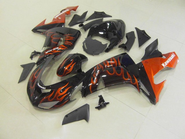 Buy 2006-2007 Orange Flame Kawasaki ZX10R Motorcyle Fairings Canada
