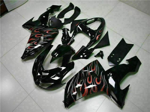 Buy 2006-2007 Black Red Flame Kawasaki ZX10R Motorcyle Fairings Canada Buy 2006-2007 Black Red Flame Kawasaki ZX10R Motorcyle Fairings Canada